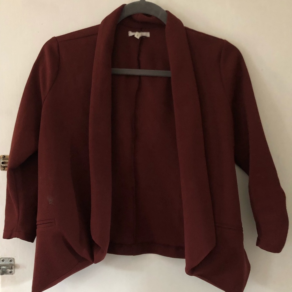 Maroon Cropped Blazer